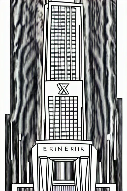 Image similar to minimalist boho style art of frankfurt european central bank, illustration, vector art