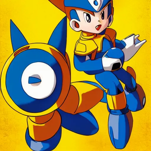 Prompt: Megaman as Pikachu