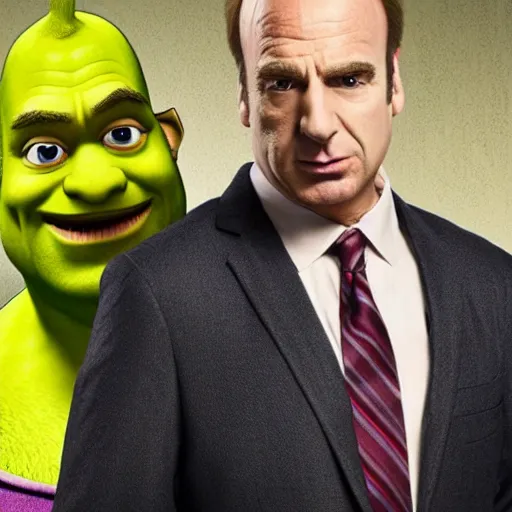 Image similar to Better call saul with shrek face