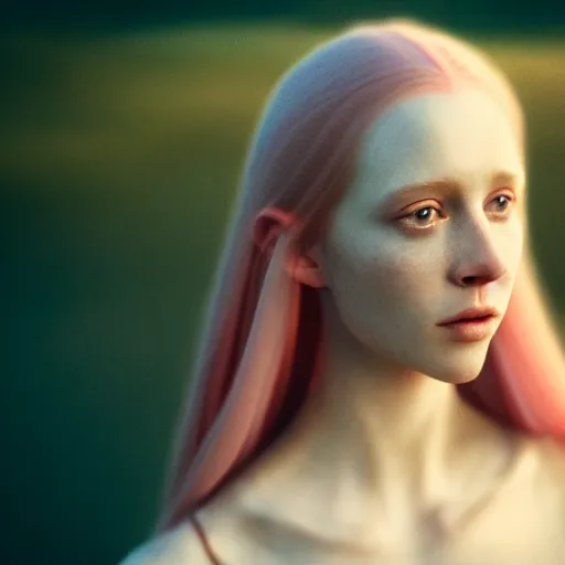 Prompt: photographic portrait of a stunningly beautiful english renaissance female in soft dreamy light at sunset, beside the river, soft focus, contemporary fashion shoot, in a denis villeneuve and tim burton and ridley scott movie, by edward robert hughes, annie leibovitz and steve mccurry, david lazar, jimmy nelsson, extremely detailed, breathtaking, hyperrealistic, perfect face, octane render