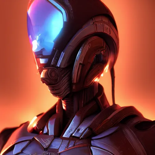 a character from the video game mass effect, cyberpunk Stable