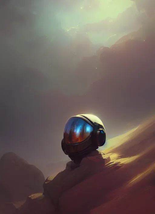 Prompt: astronaut helmet, extremely detailed digital painting, in the style of fenghua zhong and ruan jia and jeremy lipking and peter mohrbacher, mystical colors, rim light, beautiful lighting, 8 k, stunning scene, raytracing, octane, trending on artstation