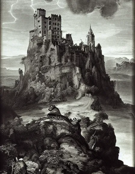 Image similar to a Happy frog by Ansel Adams and Bernardo Bellotto, oil on canvas, artstation, dramatic scenery, masterpiece, aesthetic