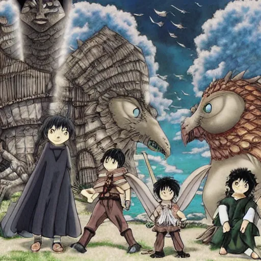 Image similar to Kentaro Miura and Studio Ghibli collaboration