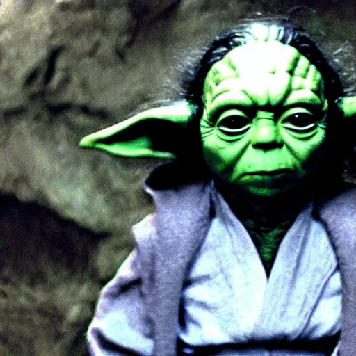 Prompt: still of yoda when he was very young!!. long black hair. smooth skin. face looks like young albert einstein and stuart freeborn. less wrinkles. samourai. technicolor. 4 k