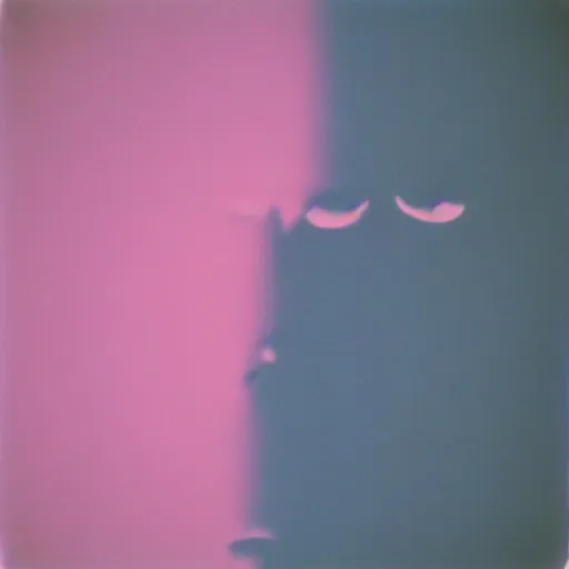 Image similar to a pink shadow human shaped on a wall, polaroid photo, by warhol, mystical, surreal,