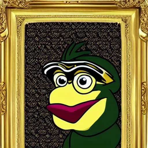 Prompt: super rich luxury gold pepe