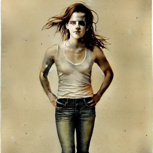 Image similar to emma watson, full body, by jean - baptiste monge