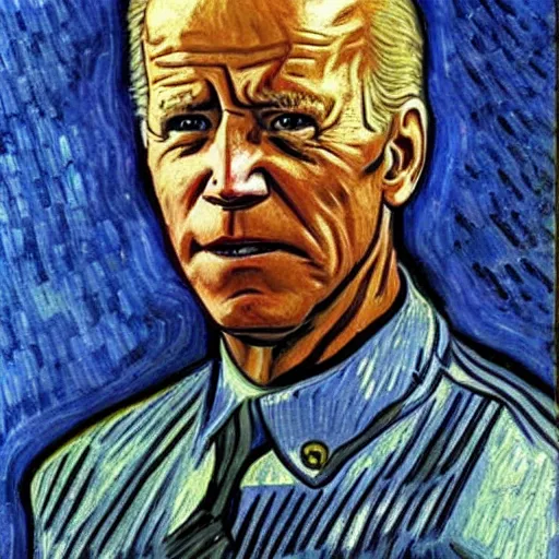 Prompt: Joe Biden as terminator, by Van Gogh