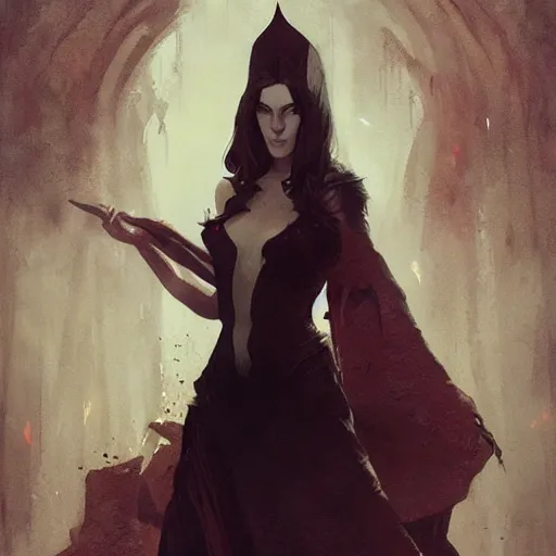 Image similar to Morgane Le Fay . Dark fantasy style. Digital art by Greg Rutkowski