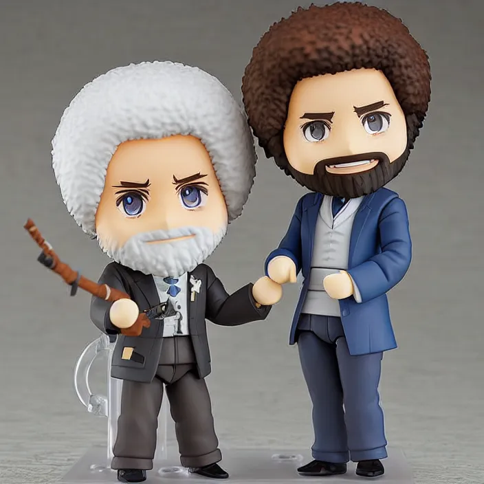 Prompt: Bob Ross, An anime Nendoroid of Bob Ross, figurine, detailed product photo