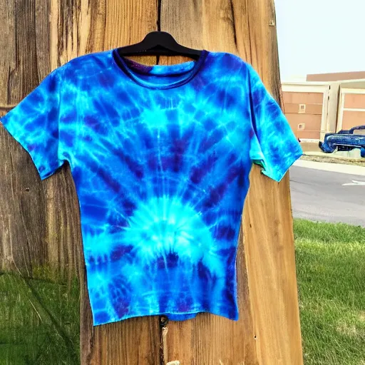 Prompt: A tie-dyed t-shirt with a Kirkland logo