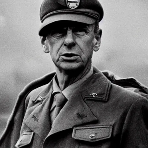 Prompt: Arsene Wenger as an American soldier on D Day, epic, WWII, 1940s photo, cinematic, highly detailed, gritty, combat, sharp focus, closeup, intense