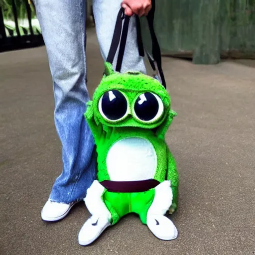 Image similar to Pepe the Frog carrying a dog