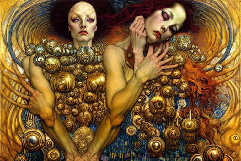 Image similar to Divine Chaos Engine by Karol Bak, Jean Delville, William Blake, Gustav Klimt, and Vincent Van Gogh, symbolist, visionary