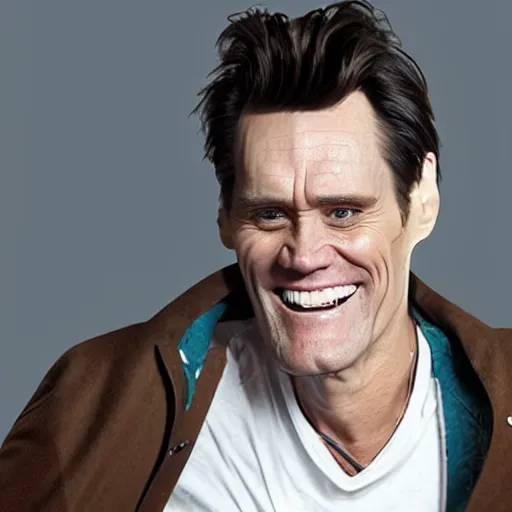 Image similar to a portrait of jim carrey wearing mechanical implants