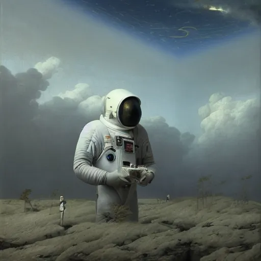 Prompt: hyperrealistic surrealism, David Friedrich, Kenne Gregoire, award winning masterpiece with incredible details, Zhang Kechun, a surreal vaporwave vaporwave vaporwave vaporwave vaporwave painting of an astronaut lost in a liminal space, highly detailed, trending on ArtStation