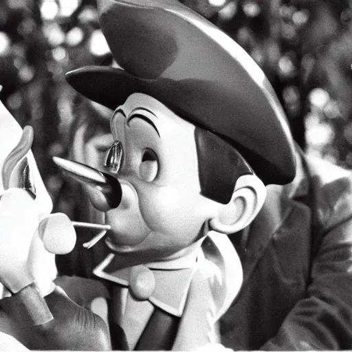 Image similar to pinocchio being sworn in as president of the united states