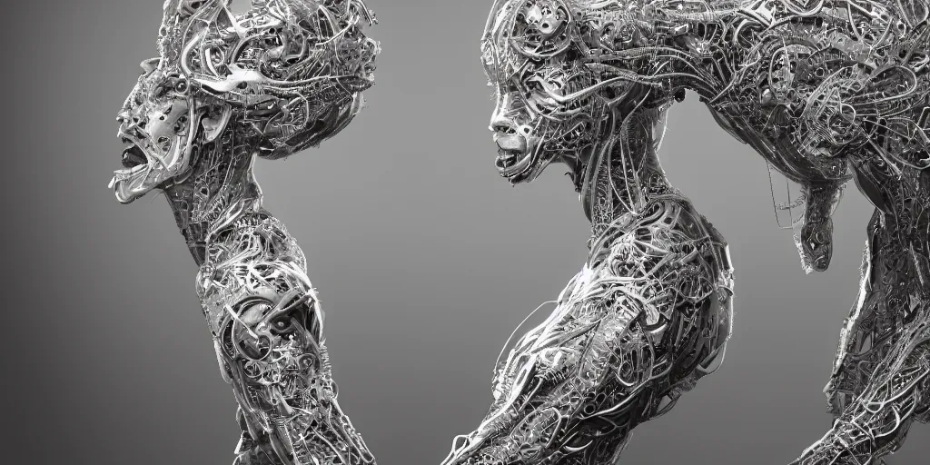 Prompt: hyperrealistic photography of a stunningly beautiful cyborg male, consciences being installed sci - fi, intimate, intricate filigree, fibonacci, in the style of beth cavener, jin kagetsu, and wlop, highly detailed, chrome face symmetry, masterpiece, award winning, sharp focus, concept art, high key, ambient lighting, 8 k, octane render,