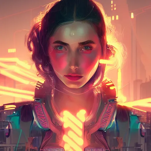 Image similar to portrait futuristic ana de armas cyberpunk cowgirl, neon light rooftop, fantasy, intricate and very very beautiful and elegant, highly detailed, digital painting, artstation, concept art, smooth and sharp focus, illustration, art by tan zi and ayanamikodon and alphonse mucha and wlop