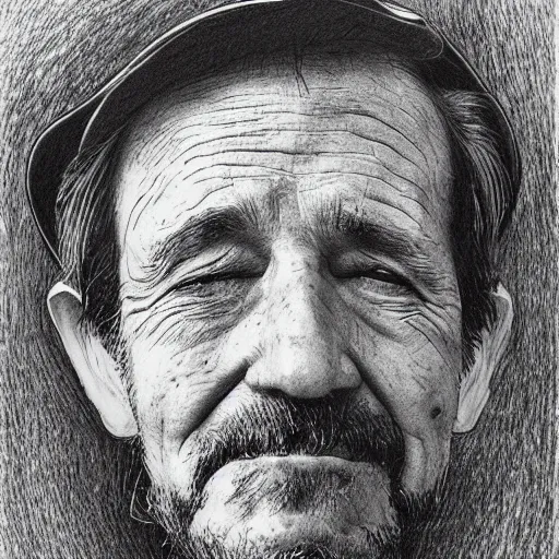 Image similar to “portrait of an old man ballpoint style”