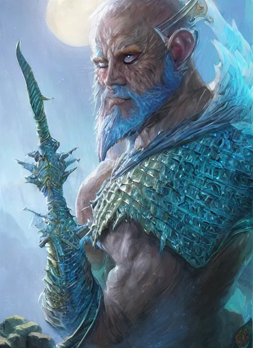 Image similar to fishperson, ultra detailed fantasy, dndbeyond, bright, colourful, realistic, dnd character portrait, full body, pathfinder, pinterest, art by ralph horsley, dnd, rpg, lotr game design fanart by concept art, behance hd, artstation, deviantart, hdr render in unreal engine 5