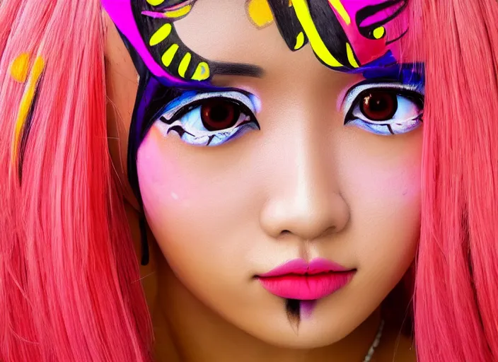 Prompt: a selfi photo of the most beautiful ganguro in harajuku, photorealistic, 8K HD