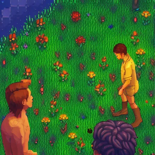 Prompt: stardew valley video game pixel art, fullbody, ultra high detailed, oil painting, greg rutkowski, charlie bowater, yuumei, yanjun cheng, unreal 5, daz, hyperrealistic, octane render, rpg portrait, dynamic lighting, fantasy art, beautiful face