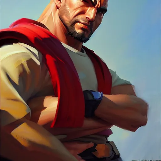 Prompt: Greg Manchess portrait painting of Ken Masters as Overwatch character, medium shot, asymmetrical, profile picture, Organic Painting, sunny day, Matte Painting, bold shapes, hard edges, street art, trending on artstation, by Huang Guangjian and Gil Elvgren and Sachin Teng