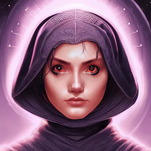 Image similar to female jedi master, wearing the traditional jedi robe, beautiful and uniquely odd looking, detailed symmetrical close up portrait, intricate complexity, in the style of artgerm and ilya kuvshinov, magic the gathering, star wars art