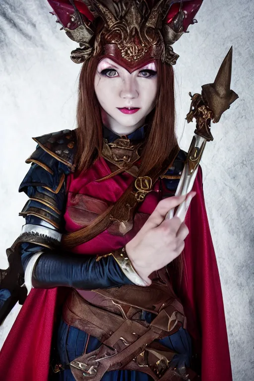 Image similar to a female DND hexblood, high resolution film still, 8k, HDR colors, cosplay, studio lighting