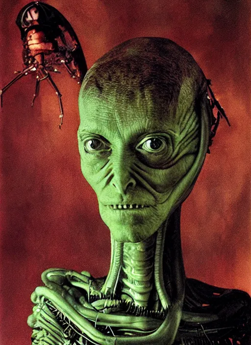 Image similar to alien portrait, annie leibovitz, patrick woodroffe