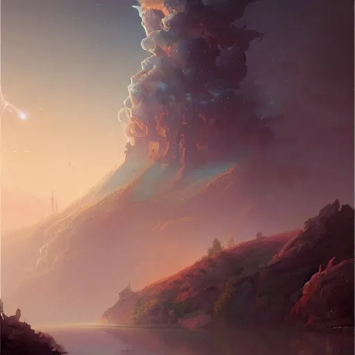 Image similar to A Landscape by Peter Mohrbacher and Beeple