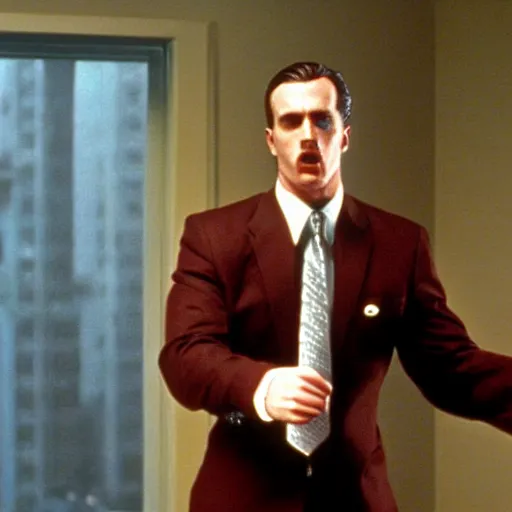 Prompt: Oswald Mosley in American Psycho (1999)