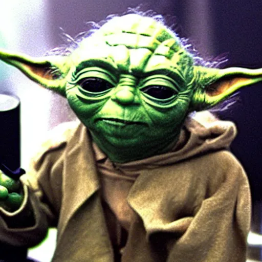 Image similar to yoda smoking marijuana