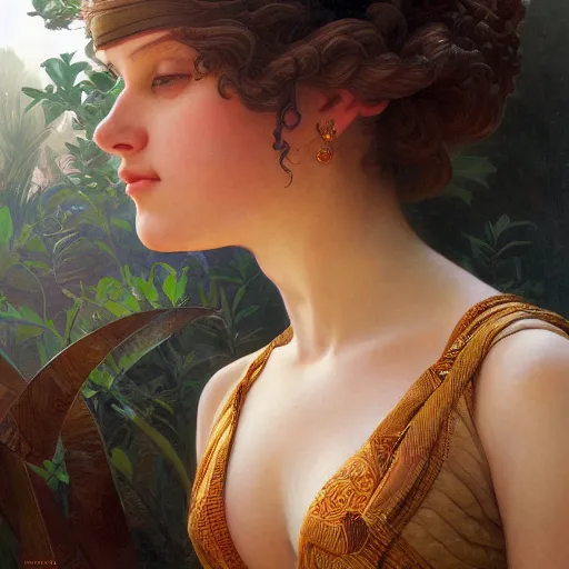 Image similar to turanga leela, intricate, elegant, highly detailed, digital painting, artstation, concept art, smooth, sharp focus, illustration, art by artgerm and greg rutkowski and alphonse mucha and william - adolphe bouguereau