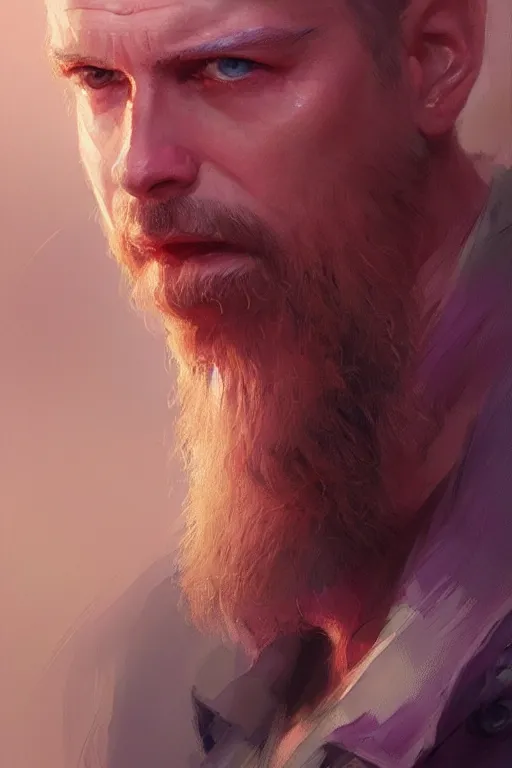 Prompt: painted portrait of realistic wold wearing pink shirt, mature, handsome, blue eyes, intricate, digital painting, artstation, concept art, smooth, sharp focus, illustration, art by gaston bussiere and greg rutkowski