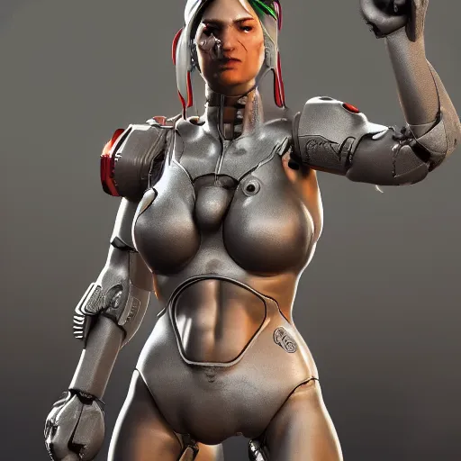 Image similar to cyborg female fighter, hyper detailed, artstation, unreal engine, octane render, hyper detailed.
