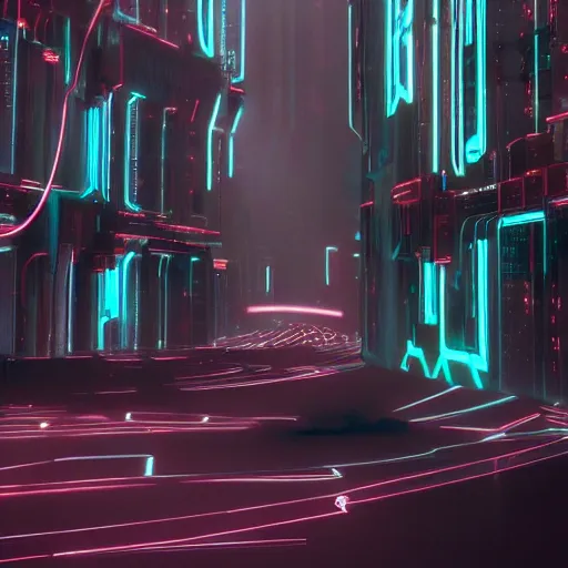 Prompt: Slums in the movie Tron, photography, 8K,