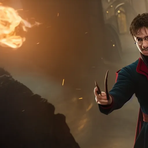 Prompt: Film still of Harry Potter as Dr. Strange, from Avengers: Endgame (2019)