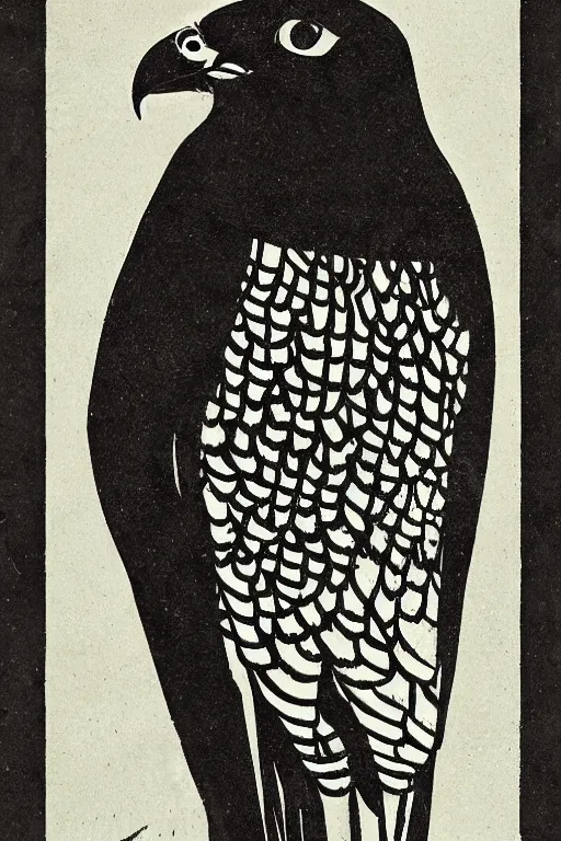 Image similar to an hawk resting on a fence, an illustration of by laszlo moholy - nagy, behance, sosaku hanga, cyanotype, photoillustration, calotype