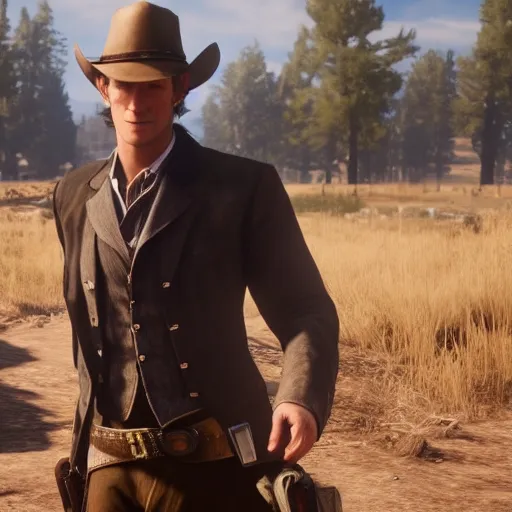 Image similar to Film still of Matt Smith, from Red Dead Redemption 2 (2018 video game)