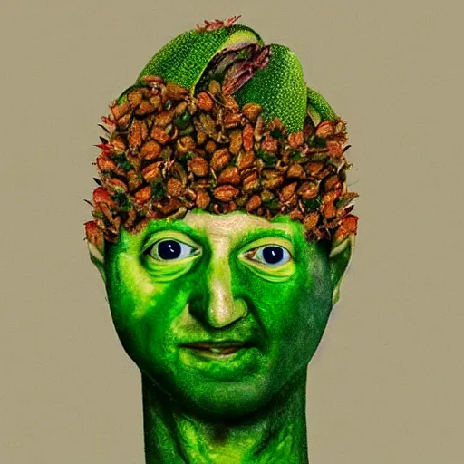 Prompt: mark zuckerberg as a zucchini, digital painting by arcimboldo