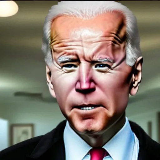 Prompt: joe biden as a monster in cronenberg movie, the thing, realistic, security camera footage