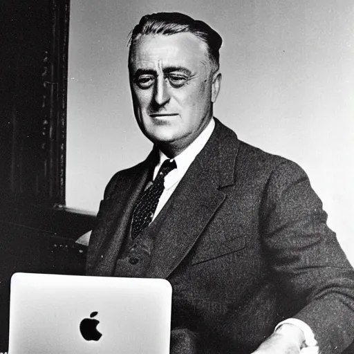 Image similar to 1932 photo of Franklin Roosevelt shows he did in fact own a macbook pro