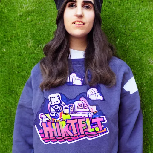 Image similar to hila klein, teddy fresh, fortnite skin, loading screen