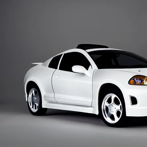 Image similar to white 2 0 0 2 mitsubishi eclipse, promotional photography, professional, 4 k photo