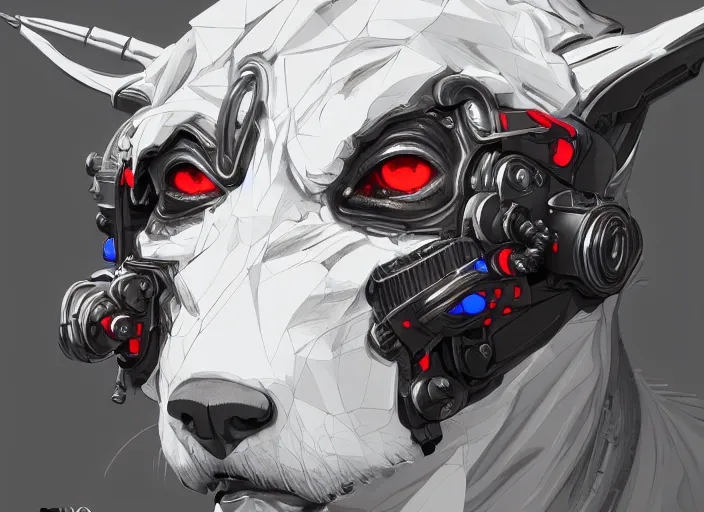 Image similar to high intricate portrait of a cyborg hellhound, maria panfilova, andrea savchenko, mike kime, ludovic plouffe, qi sheng luo, oliver cook, makoto shinkai, trending on artstation