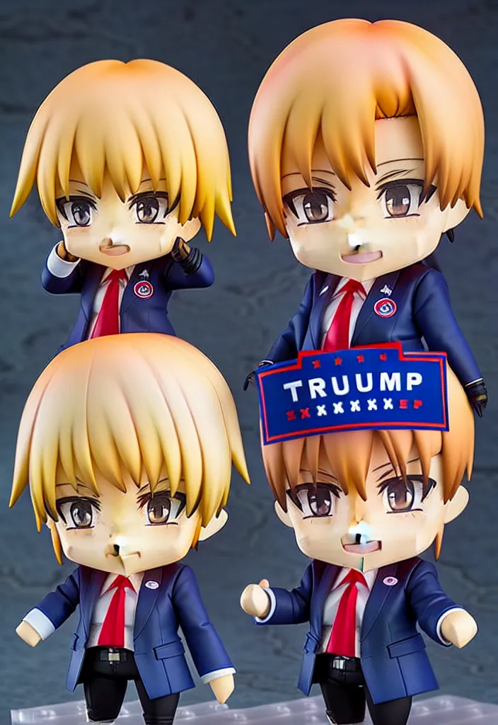 Image similar to An Anime Nendoroid of DONALD TRUMP!!!!!!!!!, Product Photo, 8k, Sharp photo