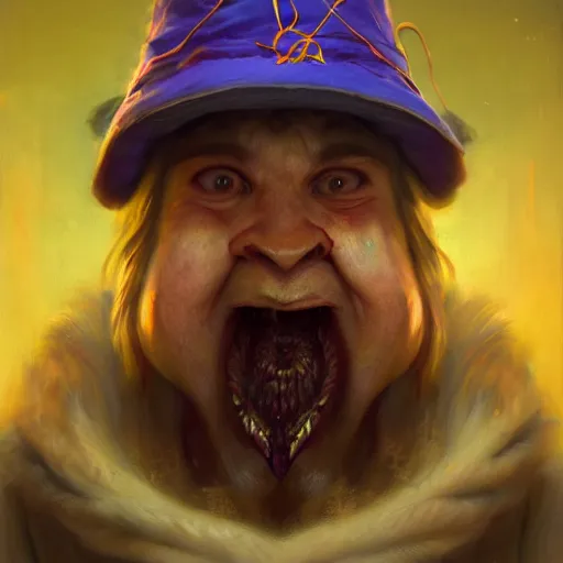 Prompt: a dmt jester wearing a fool's cap, hyperspace, huggy wuggy from poppy playtime video game, fullbody, ultra high detailed, oil painting, greg rutkowski, charlie bowater, yuumei, yanjun cheng, unreal 5, daz, hyperrealistic, octane render, rpg portrait, dynamic lighting, fantasy art, beautiful face